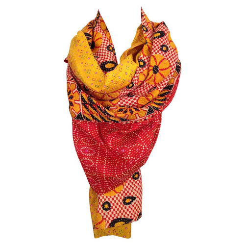 sunshine Indian kantha scarf